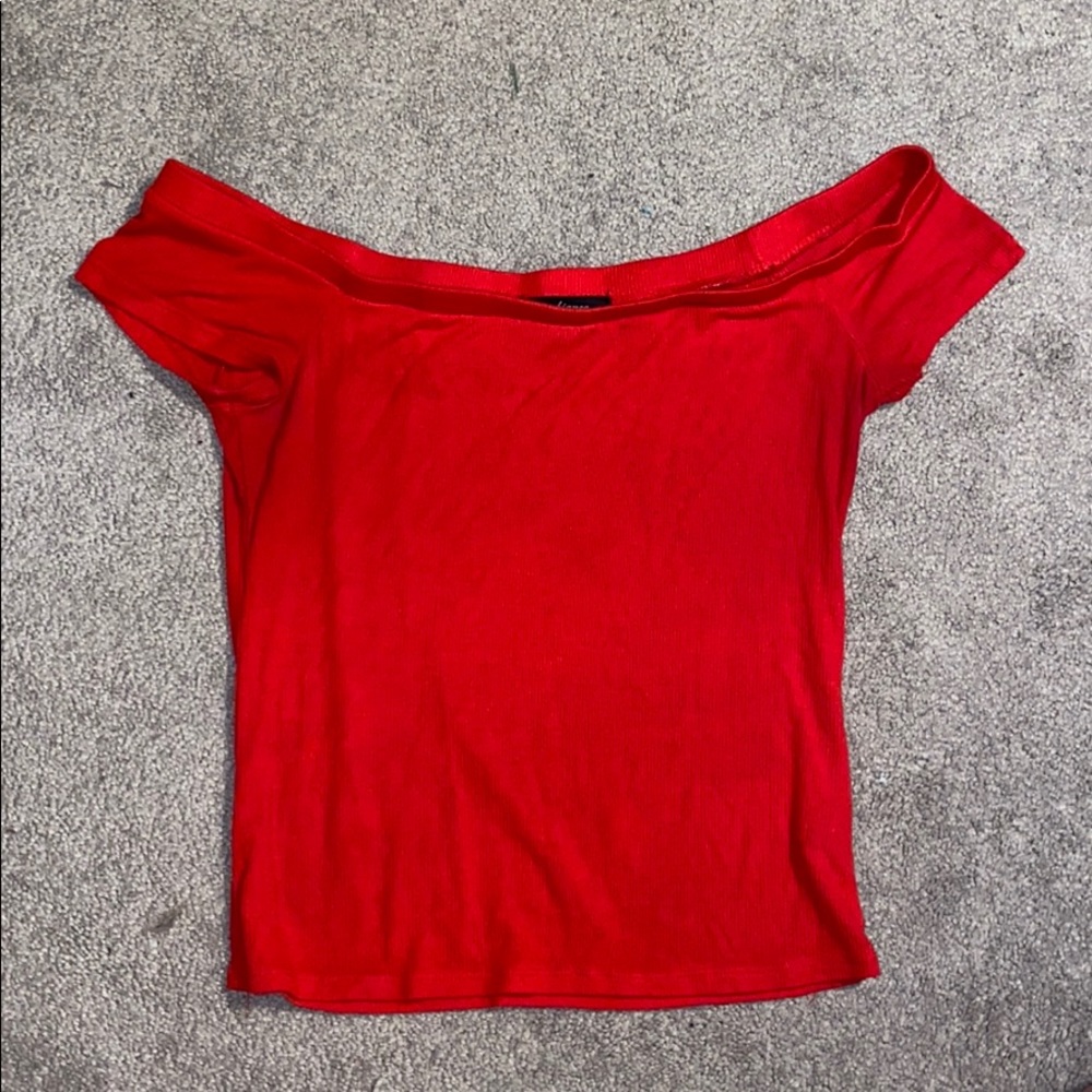 Red off the shoulder top